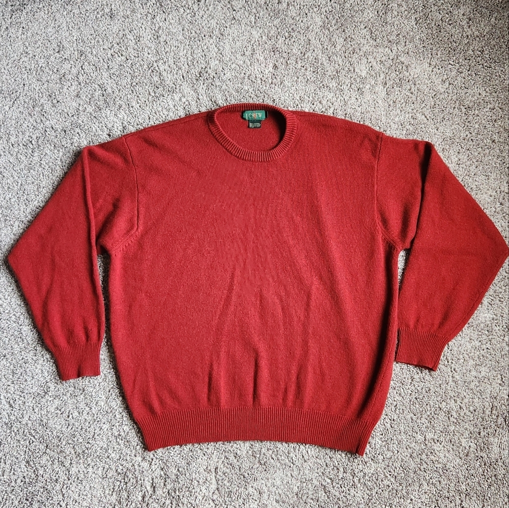 VTG J Crew 100% Cashmere Sweater Women's Large Burgundy/Maroon Crewneck